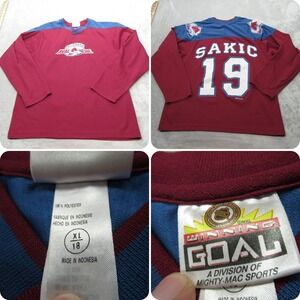 Colorado Avalanche Sakic 19 Jersey Youth XL Winning Goal Burgundy Hockey‎ VTG